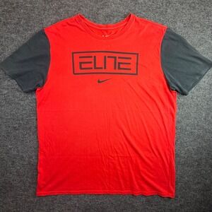 Nike Elite T-Shirt Mens XL Red Black Dri-FIT Athletic Cut Graphic 715183-657